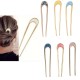 6 - PC coloured U shaped Metal Hair Stick, Antique U-shaped Stick, Everyday U-shaped Hair Bun stick | Hair accessories