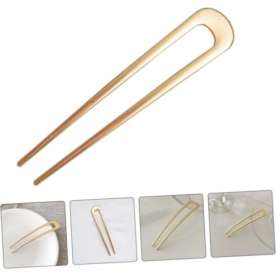 4 - PC Golden colour U Shaped Hair Pins, Metal Hair Fork, Vintage Hair Sticks, Hair Pins for Buns for women &girls.