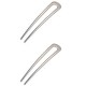 2 PC Silver colour U Shaped Hair Pins, Metal Hair Fork, Vintage Hair Sticks, Hair Pins for Buns for women &girls.