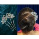 Rhinestone Crystal French U Shaped Hairpins Hair Clips Women Metal Forks Hair Styling Flower Hair Pins Bridal Hair Pieces Headwear Colorful Beads Wedding Headpiece Hair Dress Crystal Hair Accessories for women & Girls