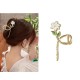 Flower Metal Hair Claw | Clutcher | Clips Large Lily Gold Hair Claw Hair Barrettes Strong Hold Hair Clamps Fashion Hair Accessories with Long Thick Thin Curly Hair For Women And Girls