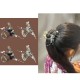 4-Pc RANDOM Colour Elegant Hair Claw Transparent Acrylic Pearl And Charming Bow Accessory For Hairstyles For Girls And Women