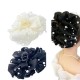 1-Pc RANDOM Colour Chiffon Silk Hair Claw Clips Large Pearl Bows Hair Clips Barrtette Hair Accessories Non-slip for Thin Thick Long Hair for Women And Girls