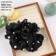 2-Pc RANDOM Colour Chiffon Silk Hair Claw Clips Large Pearl Bows Hair Clips Barrtette Hair Accessories Non-slip for Thin Thick Long Hair for Women And Girls