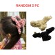 2-Pc RANDOM Colour Enchanted Hair Claw with Soft Ruffled Fabric and Golden Heart Charm Whimsical Blend Elegance Grace and Vintage for Effortless Glamour and Hair Styling For Women And Girls