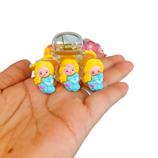 4-Pc-Random Cute Cartoon Girls Hair Claw Mini Barrettes Korea Kids Girls Hair Clips Acrylic Lovely Headwear Fashion Hair Accessories RANDOM