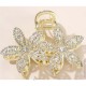 Double Flower Hair Clip AD Diamond Stone Metal Calture Silver Rhinestone Side Hair Clutcher Crystal Bridal Hair Pin Barrette Flower Decorative Hair Clip Hair Accessories for Women and Girls