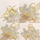 Double Flower Hair Clip AD Diamond Stone Metal Calture Silver Rhinestone Side Hair Clutcher Crystal Bridal Hair Pin Barrette Flower Decorative Hair Clip Hair Accessories for Women and Girls