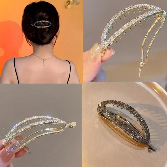 2- Rhinestone Claw Hair Clips for Women Hair Accessories No Slip Grip Hair Clips for Women Girls Updo Hair Clips for Fine Thick Hair