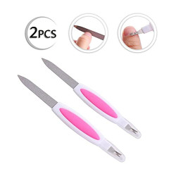 Nail File/2 in 1 Manicure Pedicure Nail File Tool Cuticle Trimmer Cutter Remover for Women (Colour May Vary) - Pack of 2