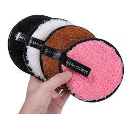 Face Cleansing Reusable Sponge Puff Makeup Washing Pad Deep Cleansing & Exfoliating Double Layer Reusable Removal Wipes Sponge For Women - Pack Of 4