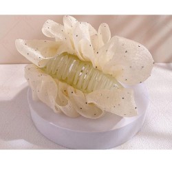 1-Pc BLACK Elegant Ruffle Design Hair Clutcher – Durable and Comfortable Large Claw Clips For Thick Hair, Wide-open Nonslip Ponytail Holder Hair Accessories For Women Girls