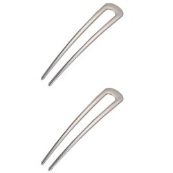 4 - PC Silver colour U Shaped Hair Pins, Metal Hair Fork, Vintage Hair Sticks, Hair Pins for Buns for women &girls.