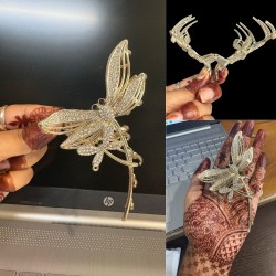 Luxurious Clutcher Dragon Fly Shaped Like Layered Petals And Wings Claw Glimmers With Golden Detail And Fine Stones Clip Flora And Fauna Perfect For Women And Girls