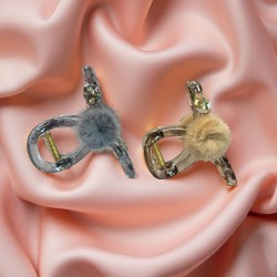 4-Pc RANDOM Colour Korean Hair Accessories Autumn And Winter Plush Hair Claw Simple Plush Grab Rhindiamonds Pearl Clip High Ponytai Trending Hair accessories Hair Clutcher for women and Girls