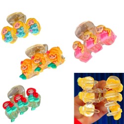 4-Pc-Random Cute Cartoon Girls Hair Claw Mini Barrettes Korea Kids Girls Hair Clips Acrylic Lovely Headwear Fashion Hair Accessories RANDOM